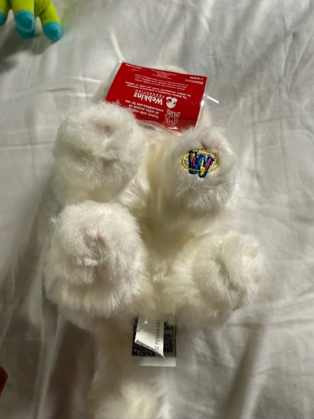 GANZ White Plush cat with Pink Nose
